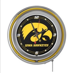 14” University of Iowa Hawkeyes Neon Clock-New